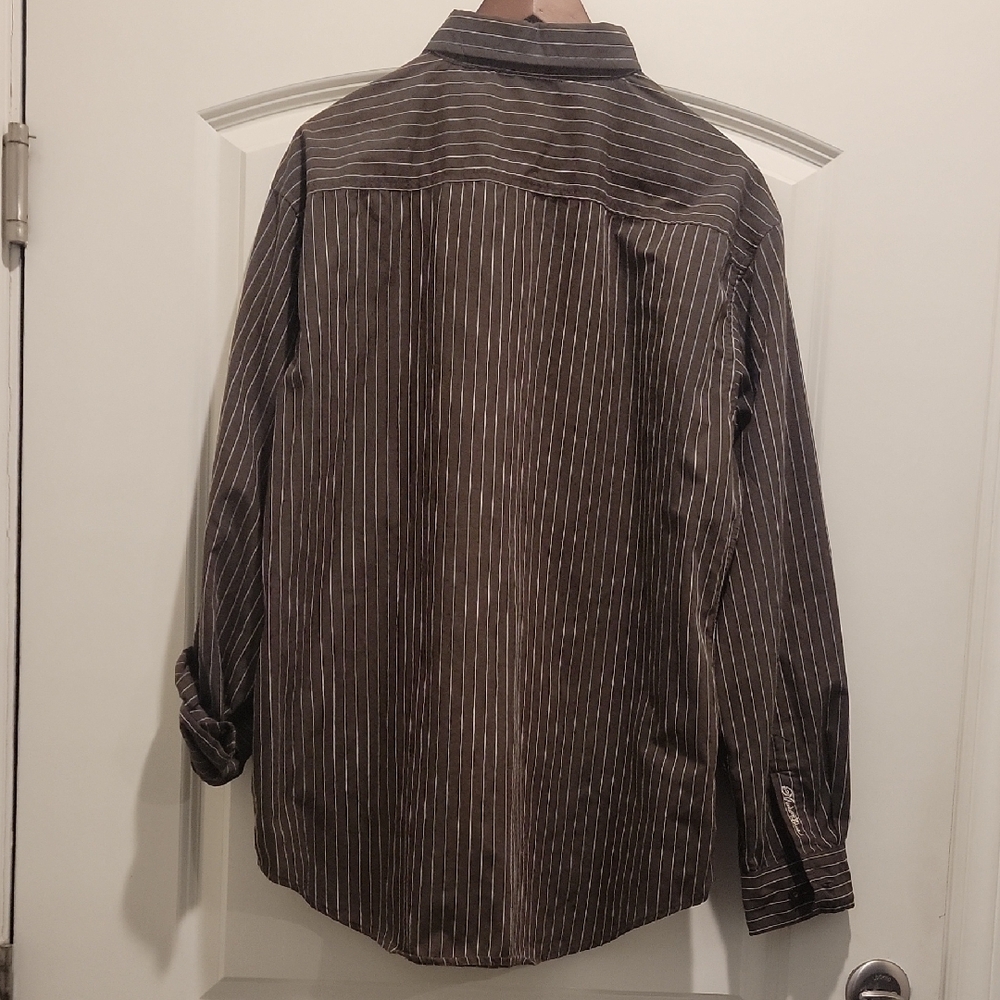 Men's Brown Striped Shirt - Picture 2 of 4